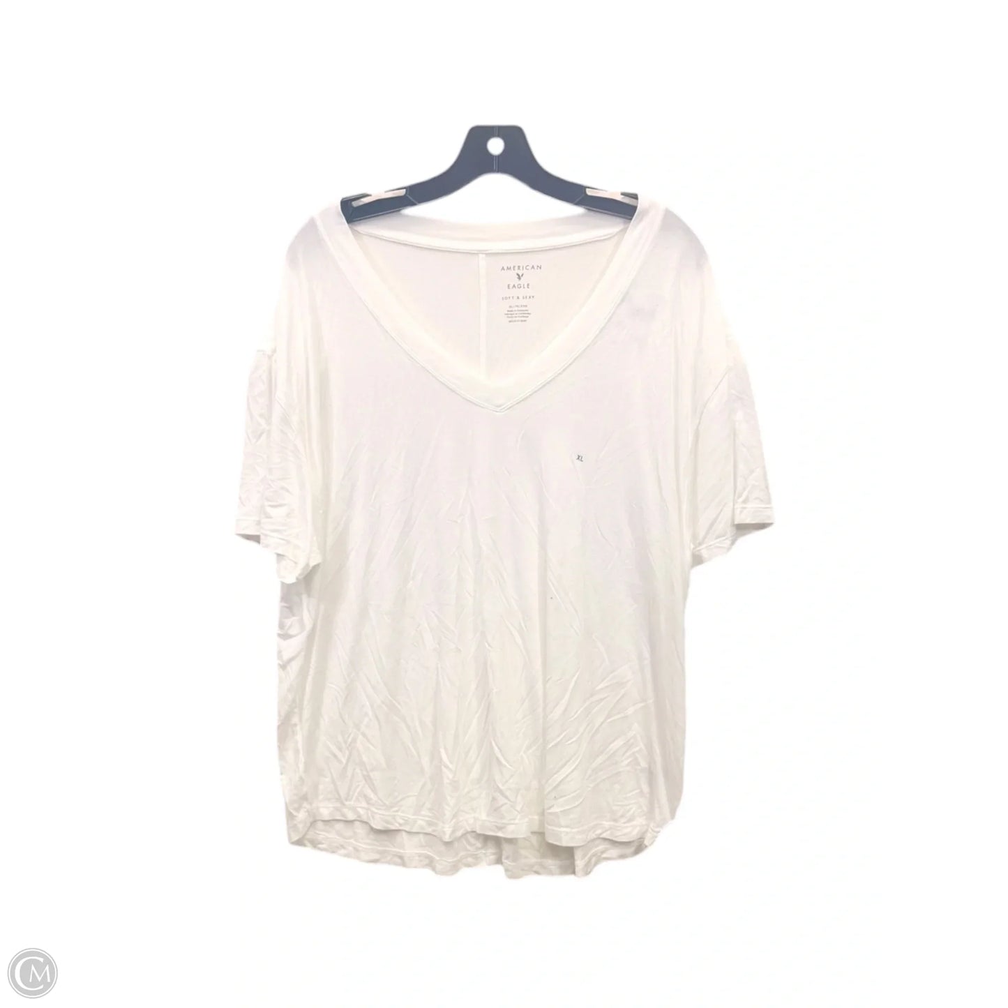 Top Short Sleeve Basic By American Eagle In White, Size: Xl