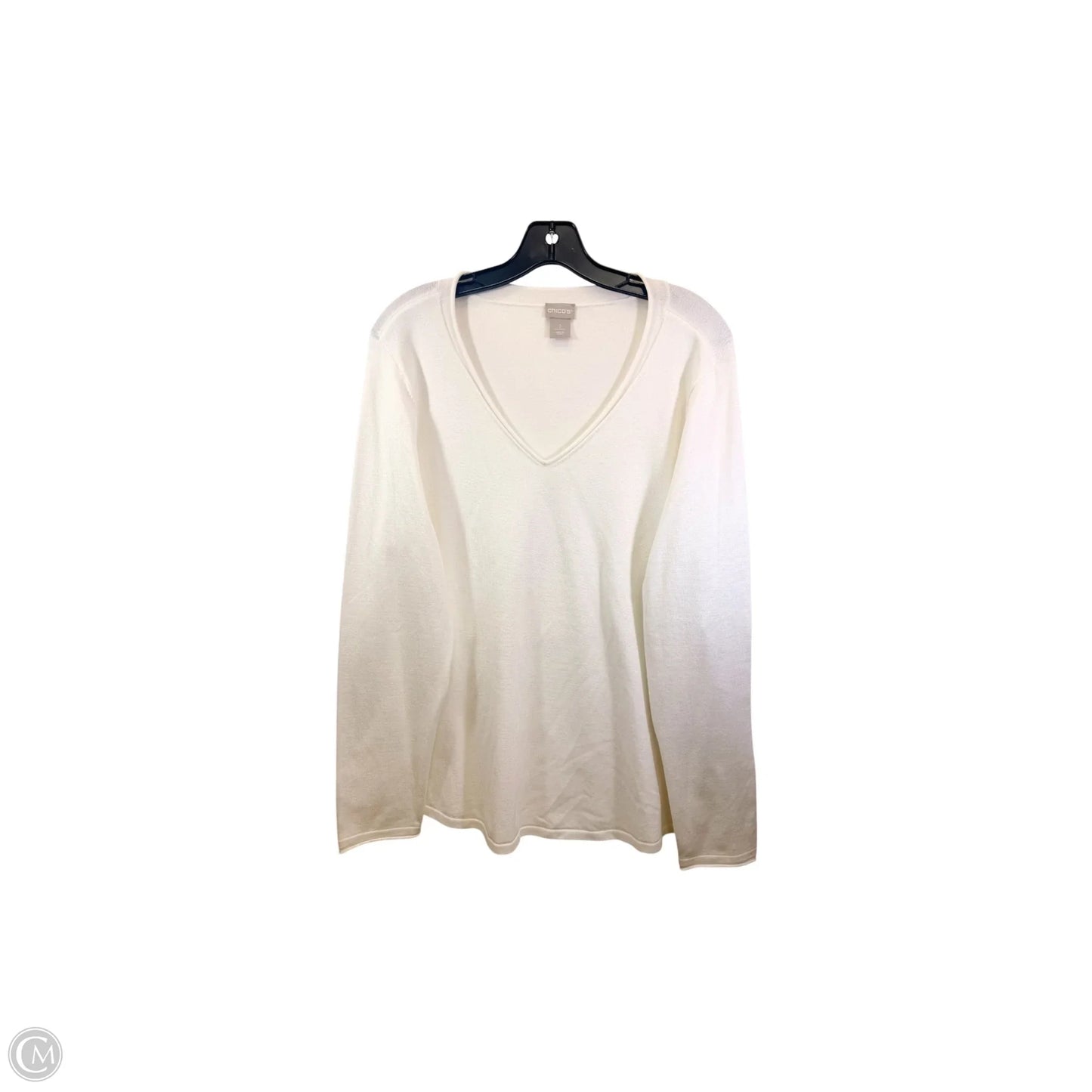 Top Long Sleeve By Chicos In White, Size: 2