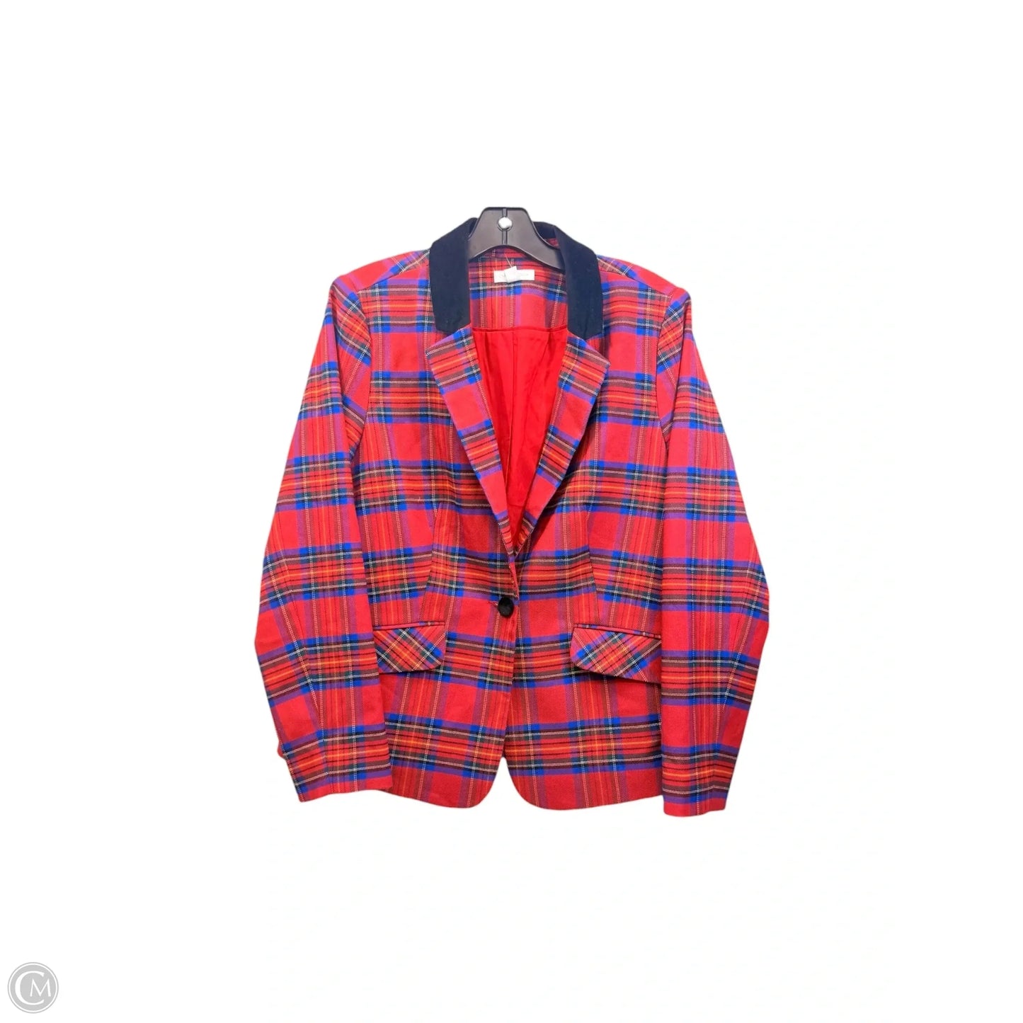 Blazer By Charter Club In Plaid Pattern, Size: M