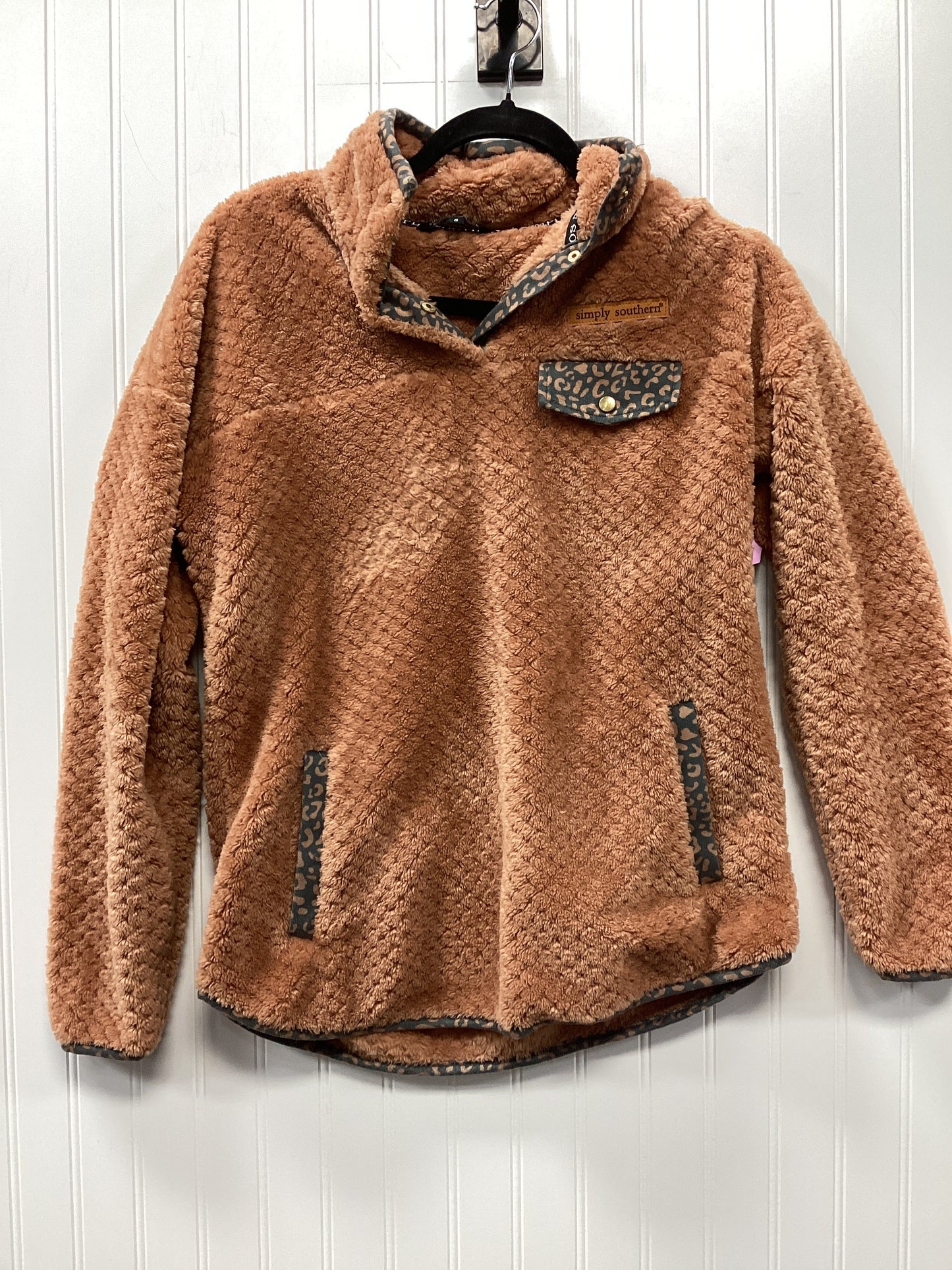 Jacket Fleece By Simply Southern In Orange, Size:S