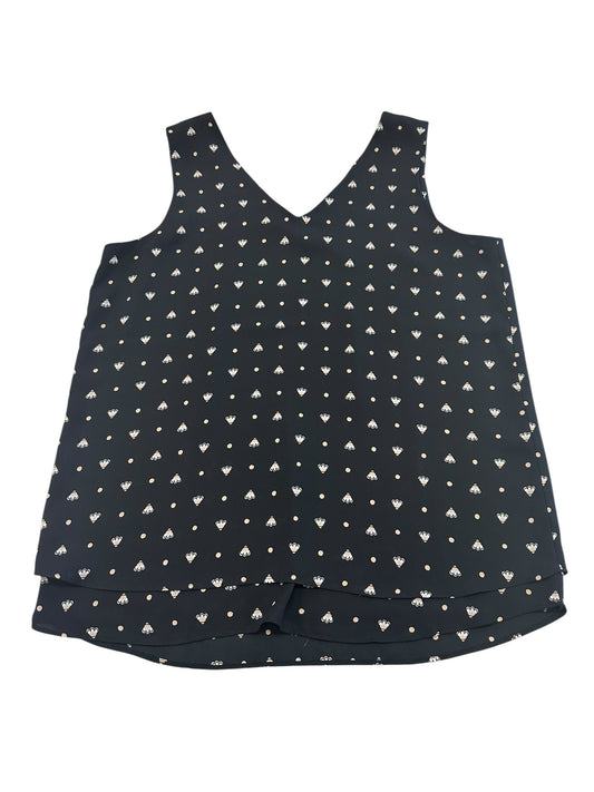 Blouse Sleeveless By Ann Taylor In Black & Cream, Size:S