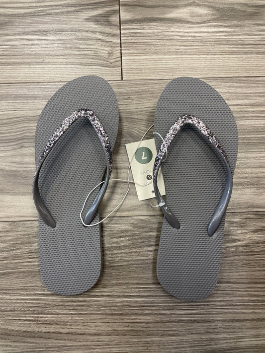 Grey Sandals Flip Flops Shade & Shore, Size 7