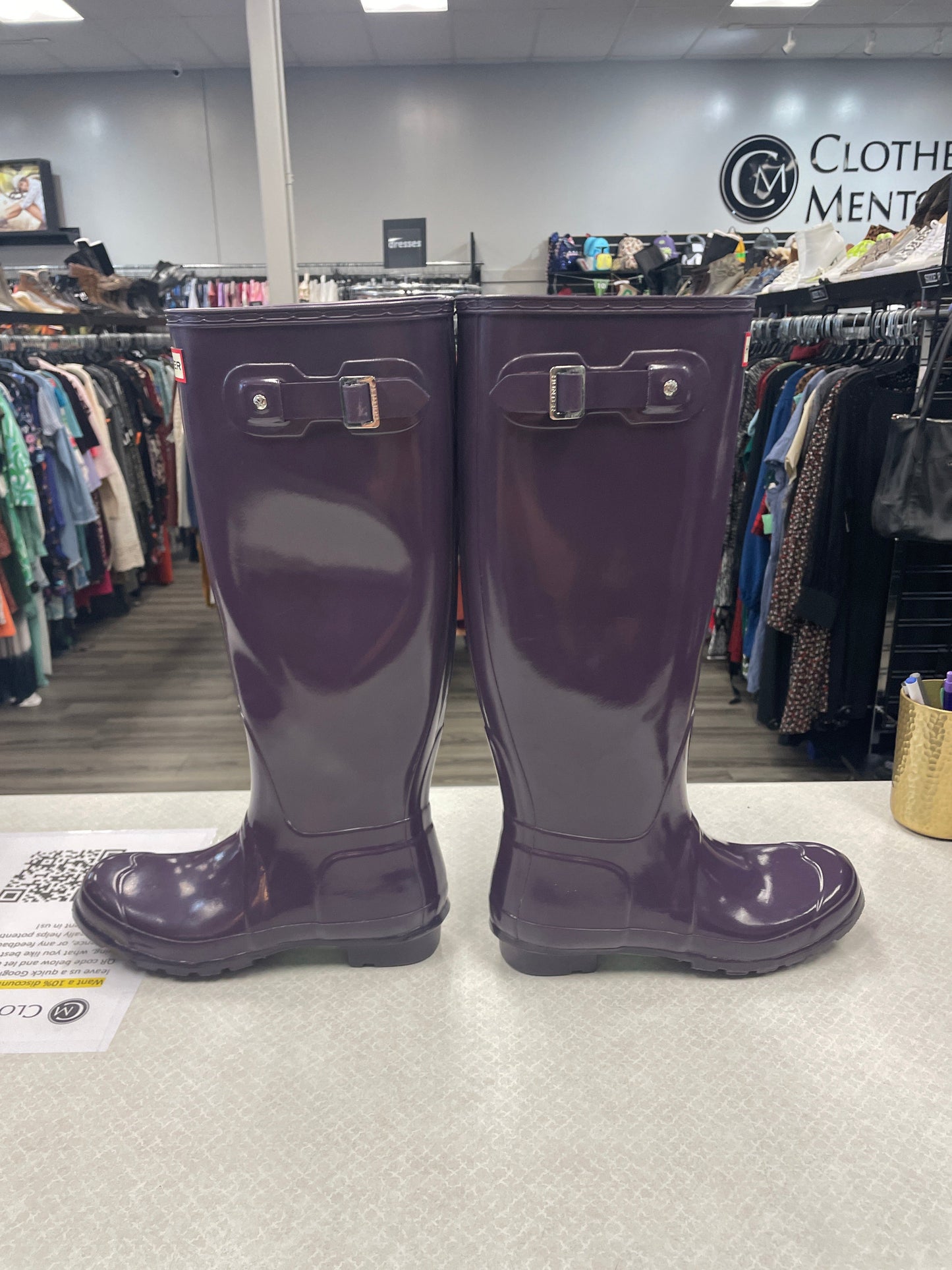 Boots Rain By Hunter In Purple, Size: 8