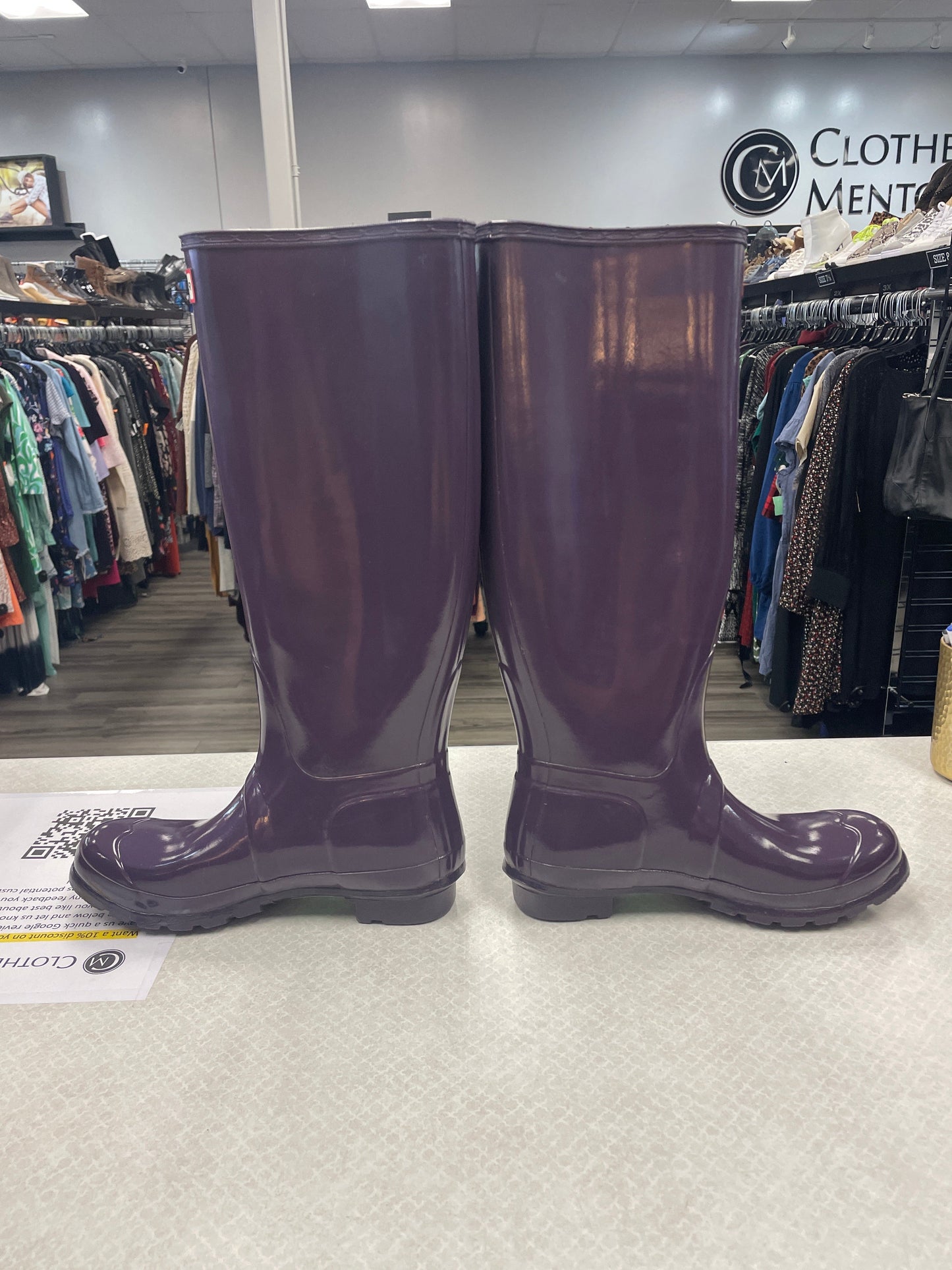 Boots Rain By Hunter In Purple, Size: 8