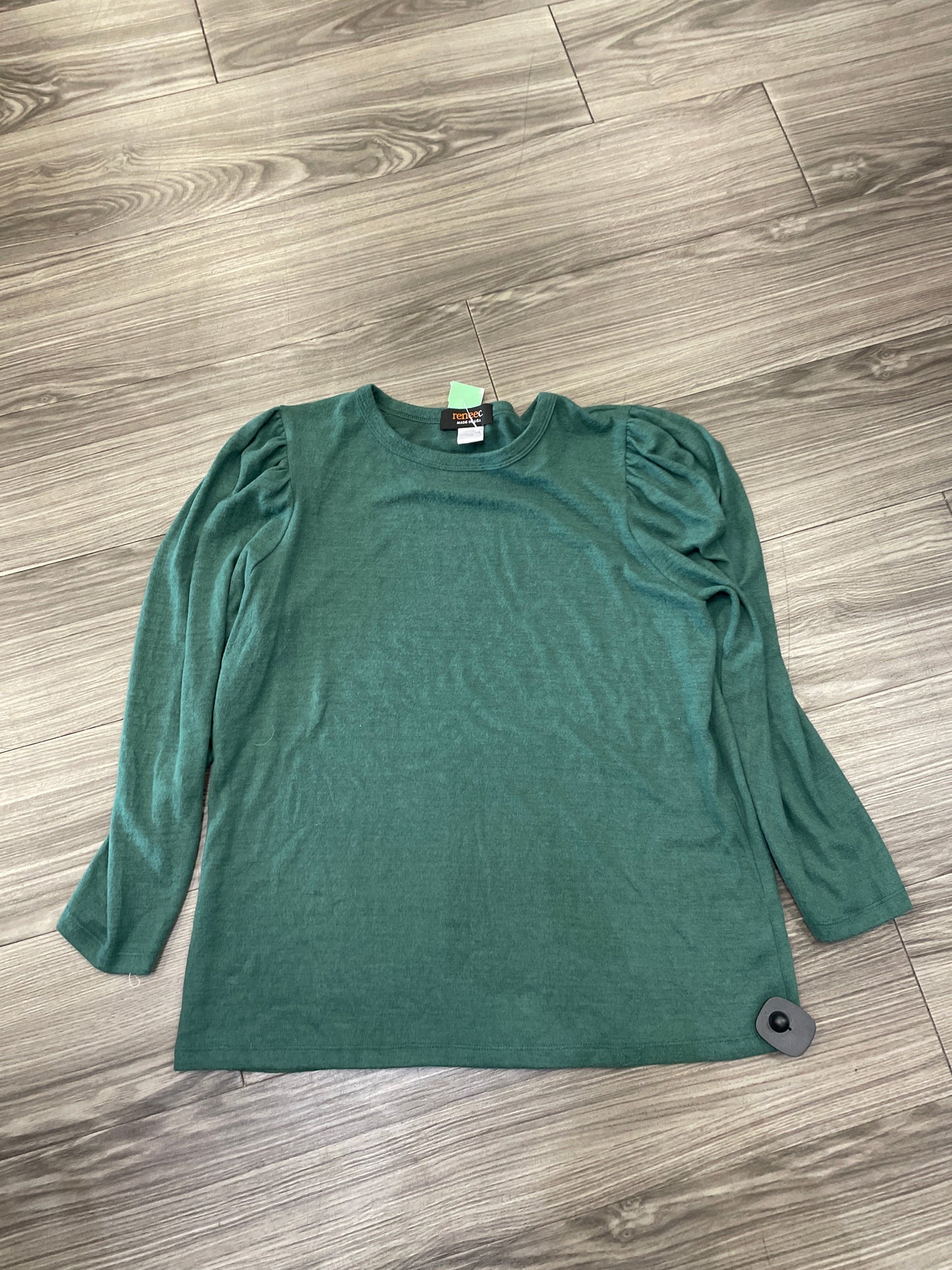 Top Long Sleeve By Renee C In Green, Size: 1x