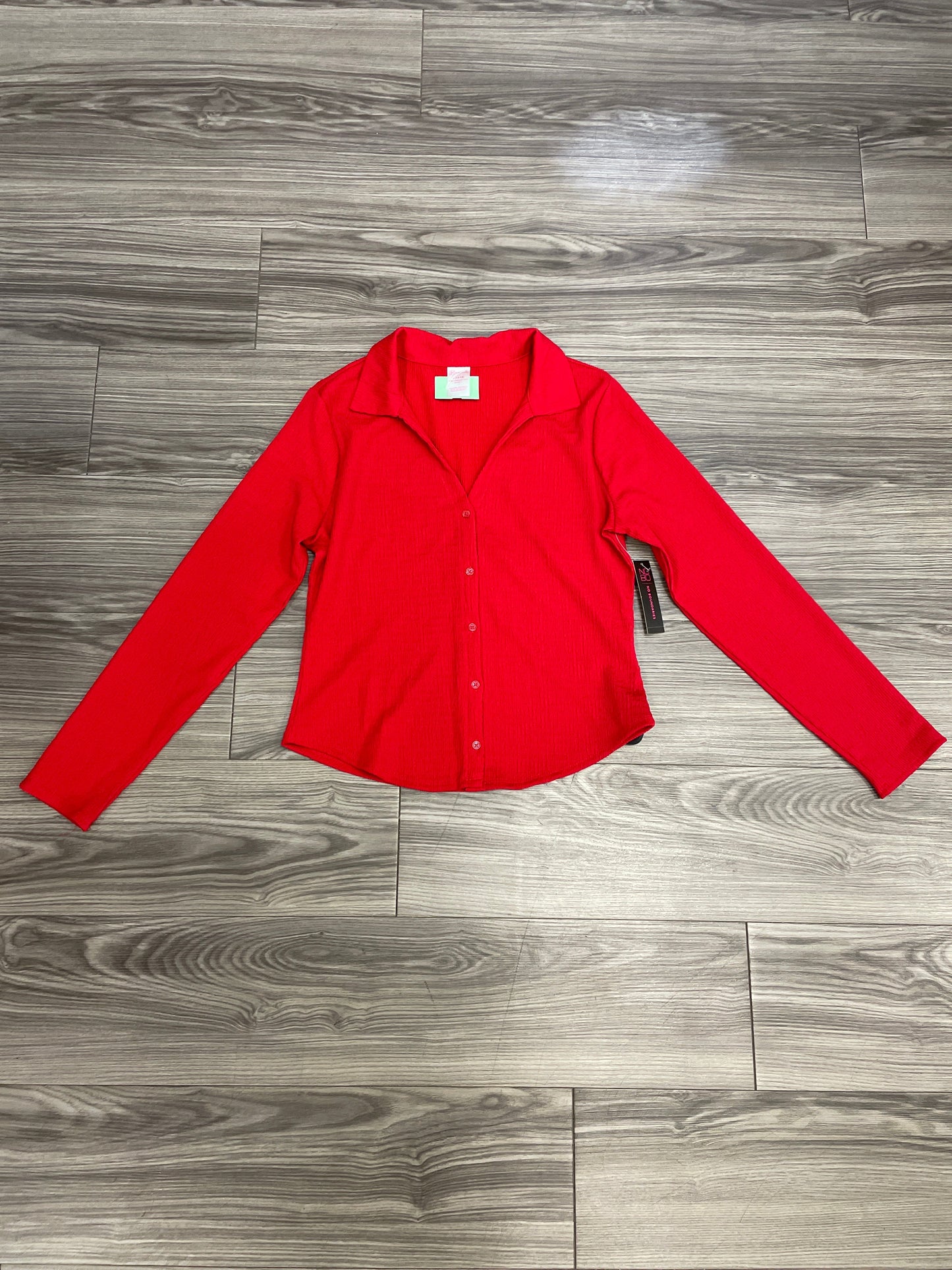 Top Long Sleeve By No Boundaries In Red, Size: L