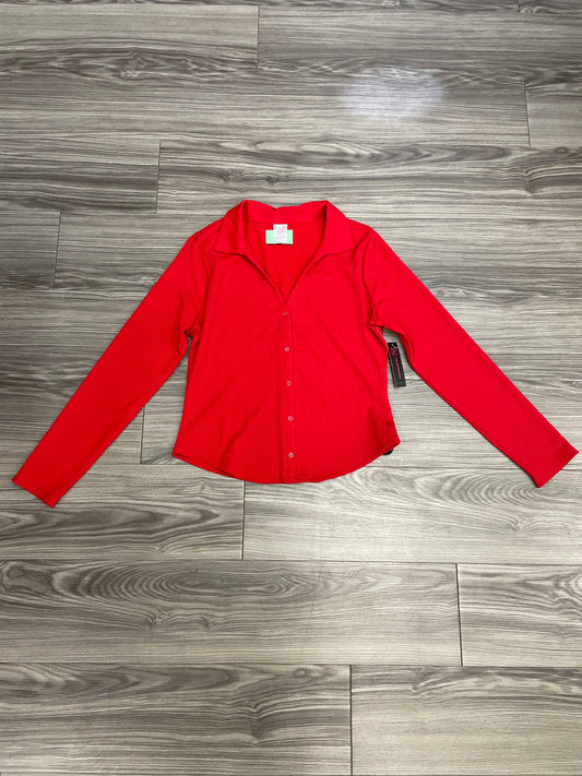 Top Long Sleeve By No Boundaries In Red, Size: L