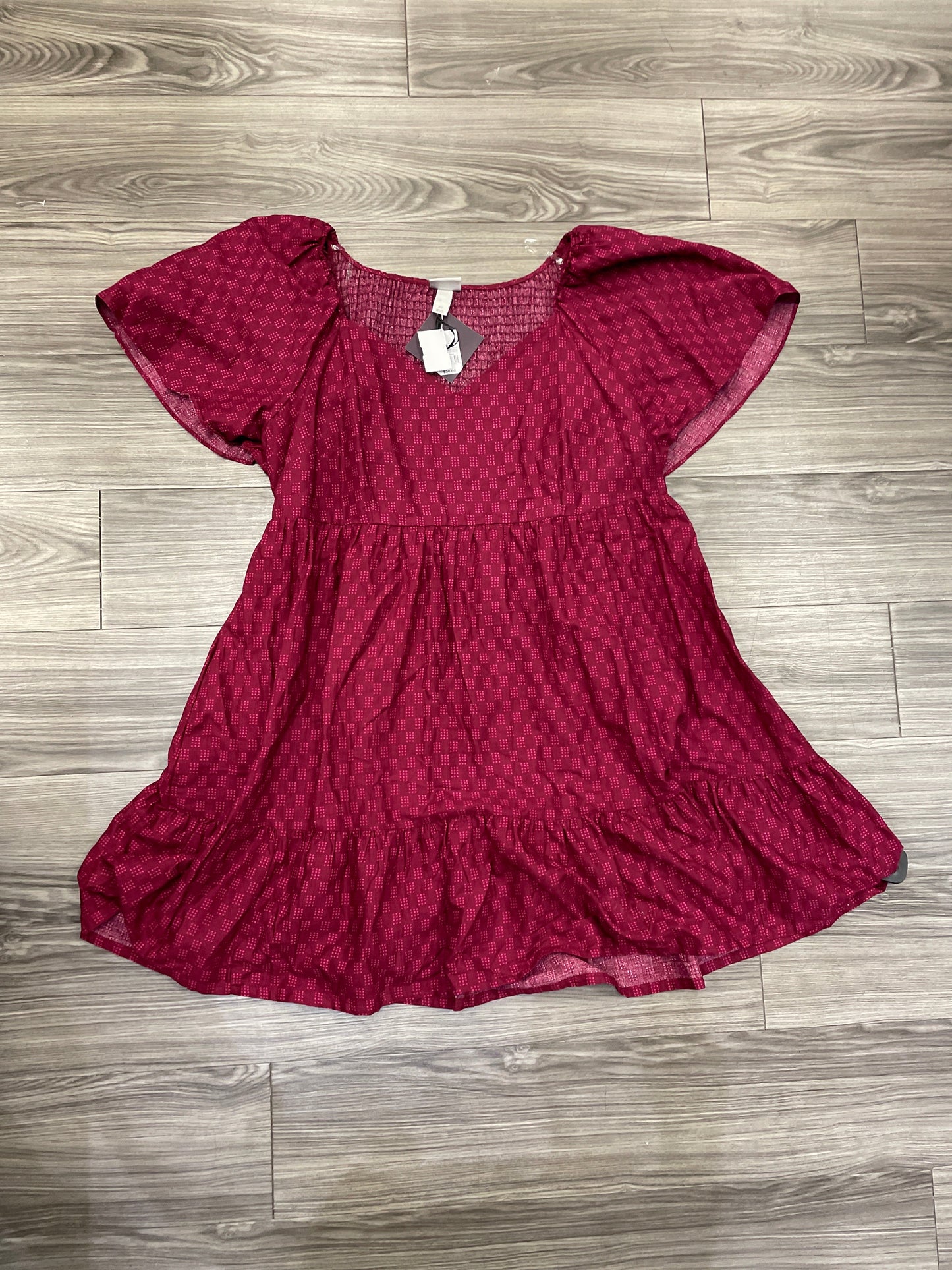 Dress Casual Midi By Ava & Viv In Maroon, Size: 2x