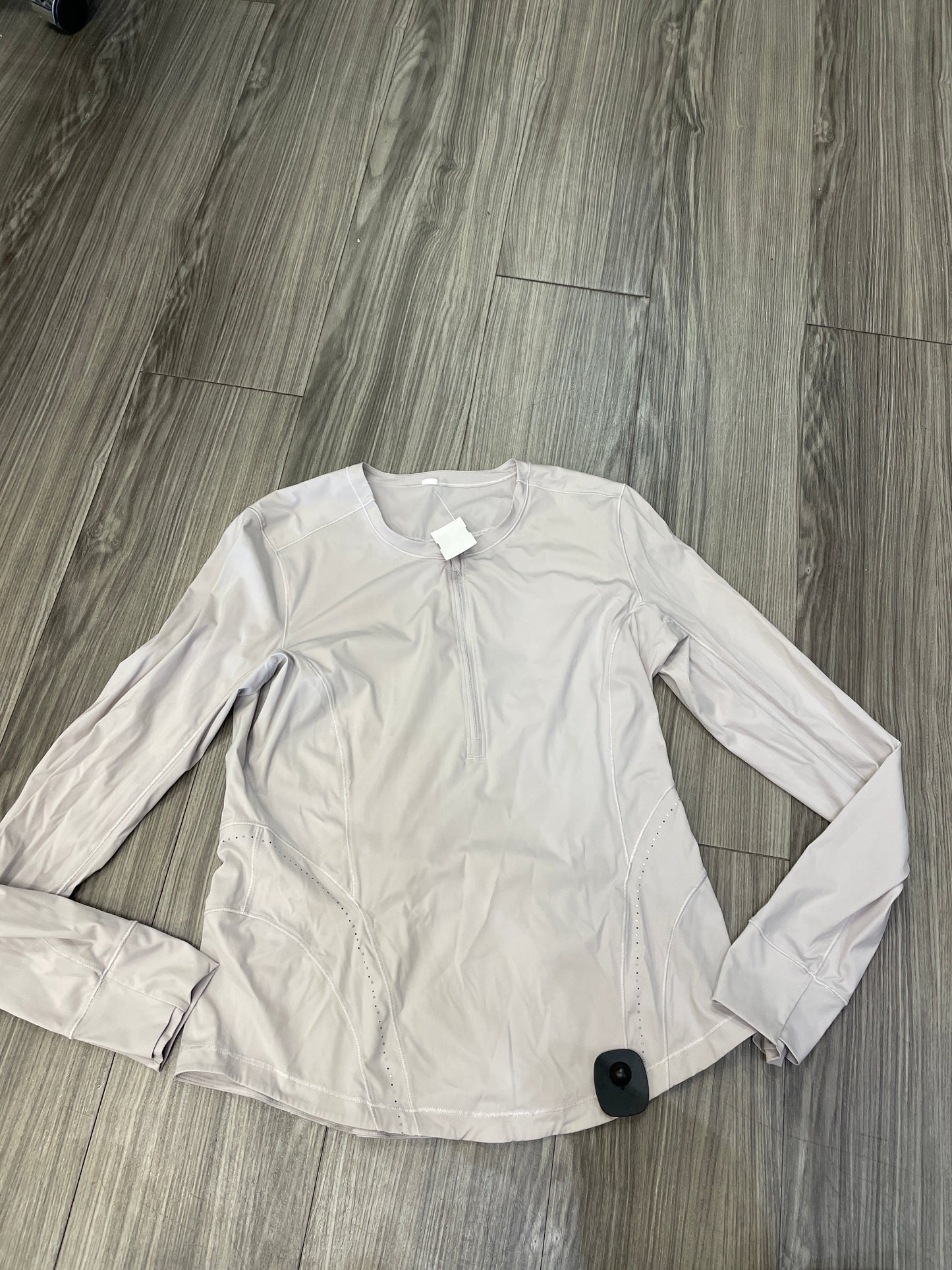 Athletic Top Long Sleeve Collar By Lululemon In Grey, Size: 8