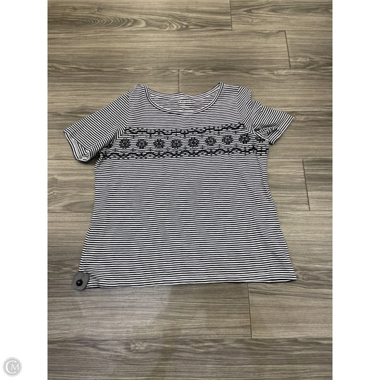 Top Short Sleeve By Talbots In Blue & White, Size: 1x