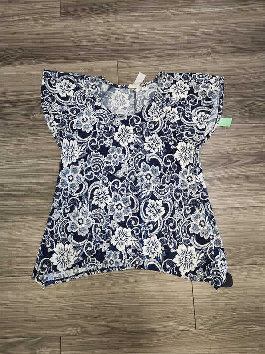 Blue & White Top Short Sleeve Brittany Black, Size M