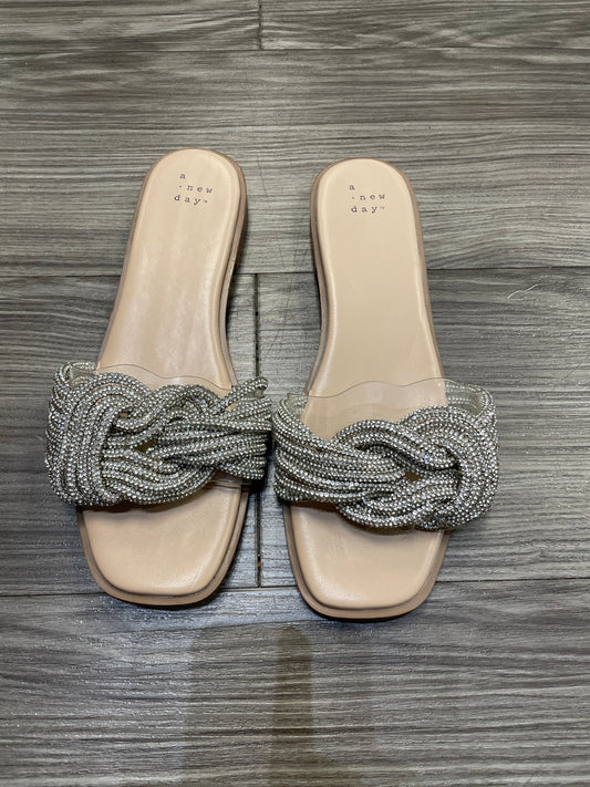 Tan Sandals Flats A New Day, Size 8