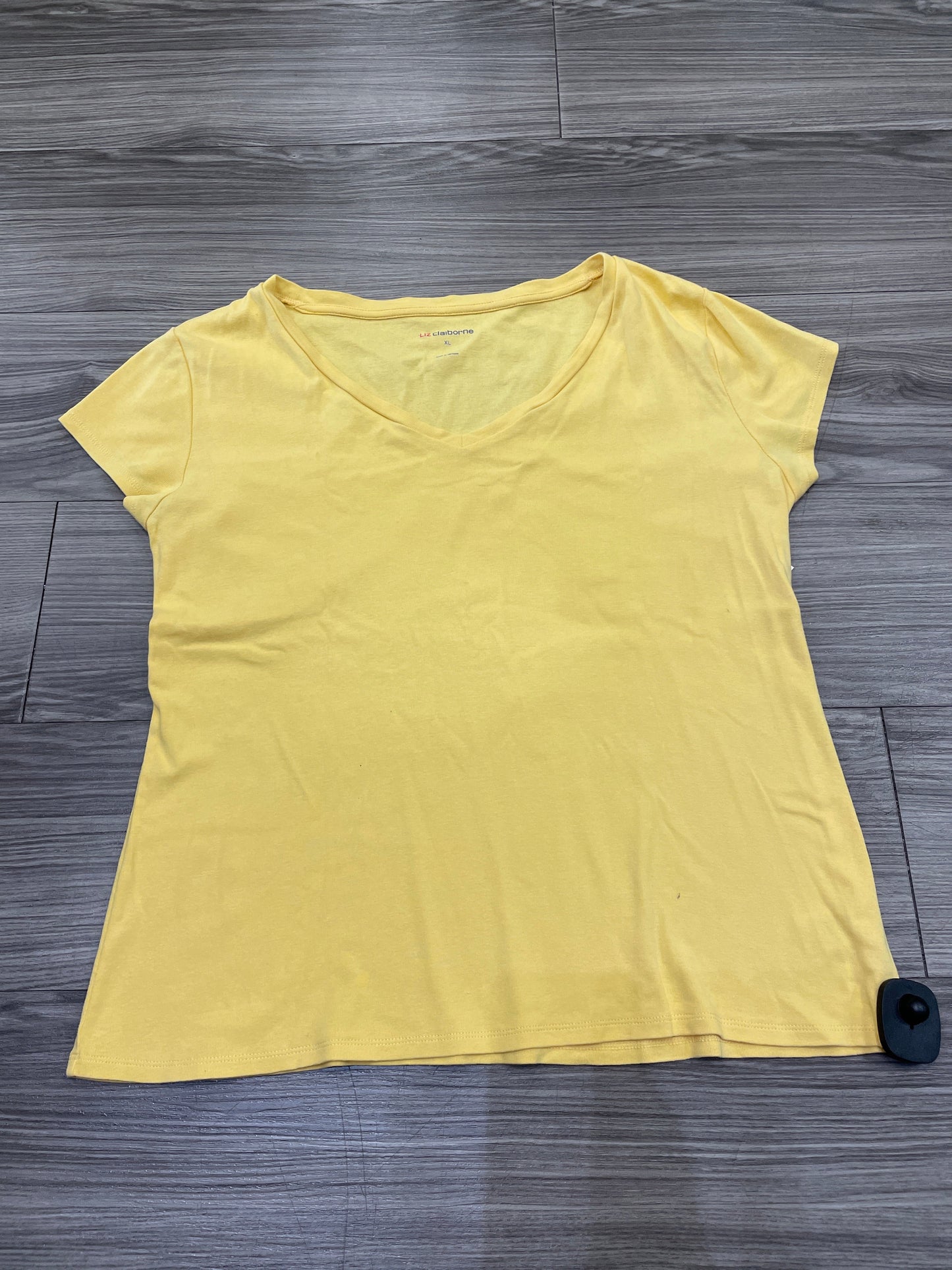 Yellow Top Short Sleeve Liz Claiborne, Size Xl