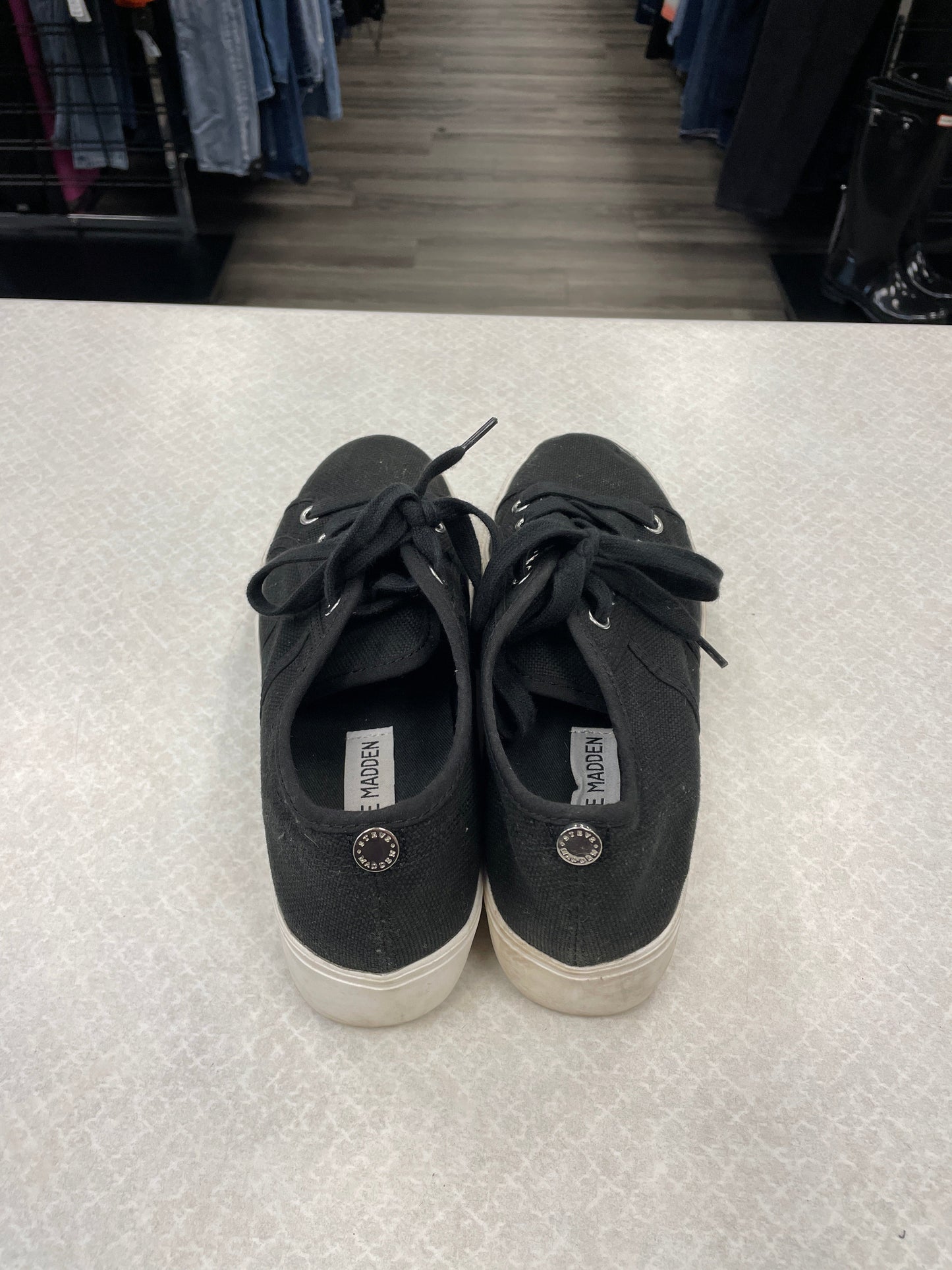 Black & White Shoes Sneakers Platform Steve Madden, Size 6.5