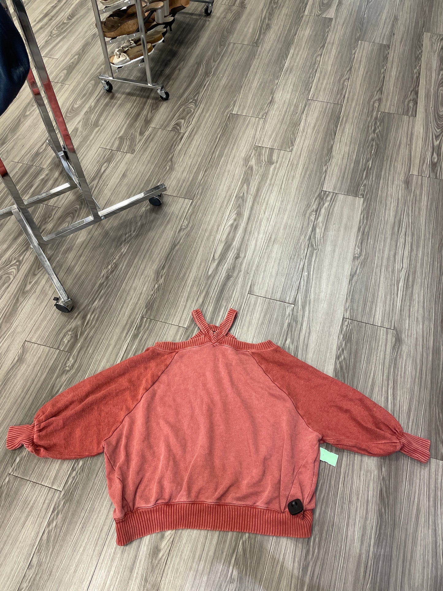 Red Sweatshirt Crewneck Free People, Size Xs