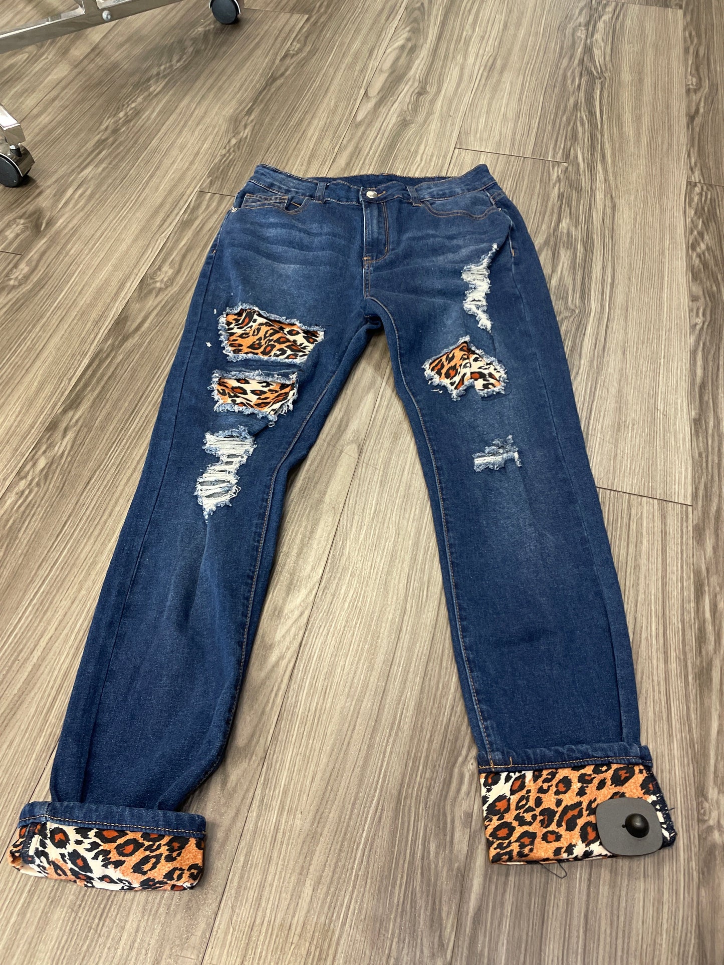 Animal Print Jeans Straight Clothes Mentor, Size M