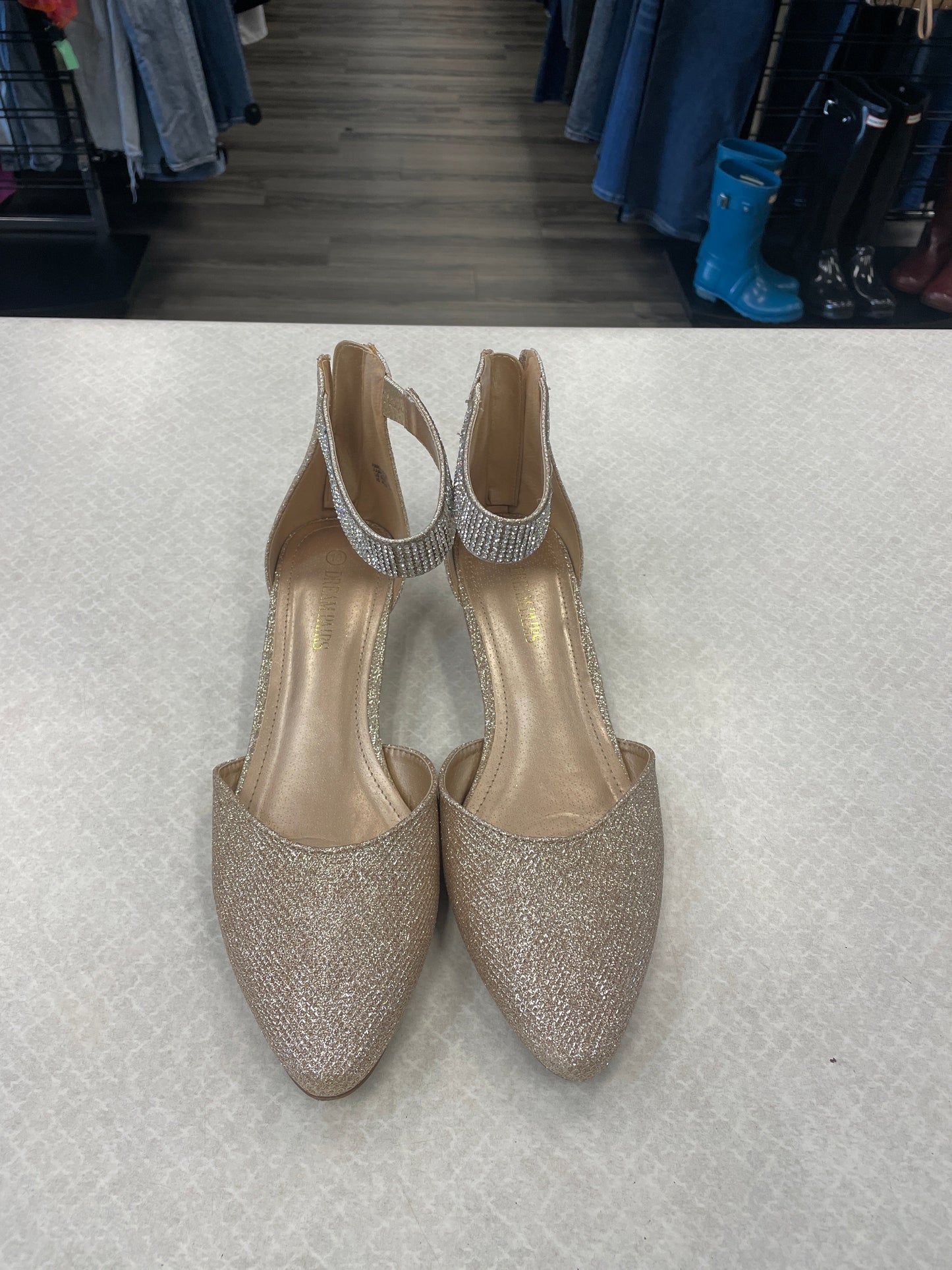 Gold Shoes Flats Clothes Mentor, Size 10