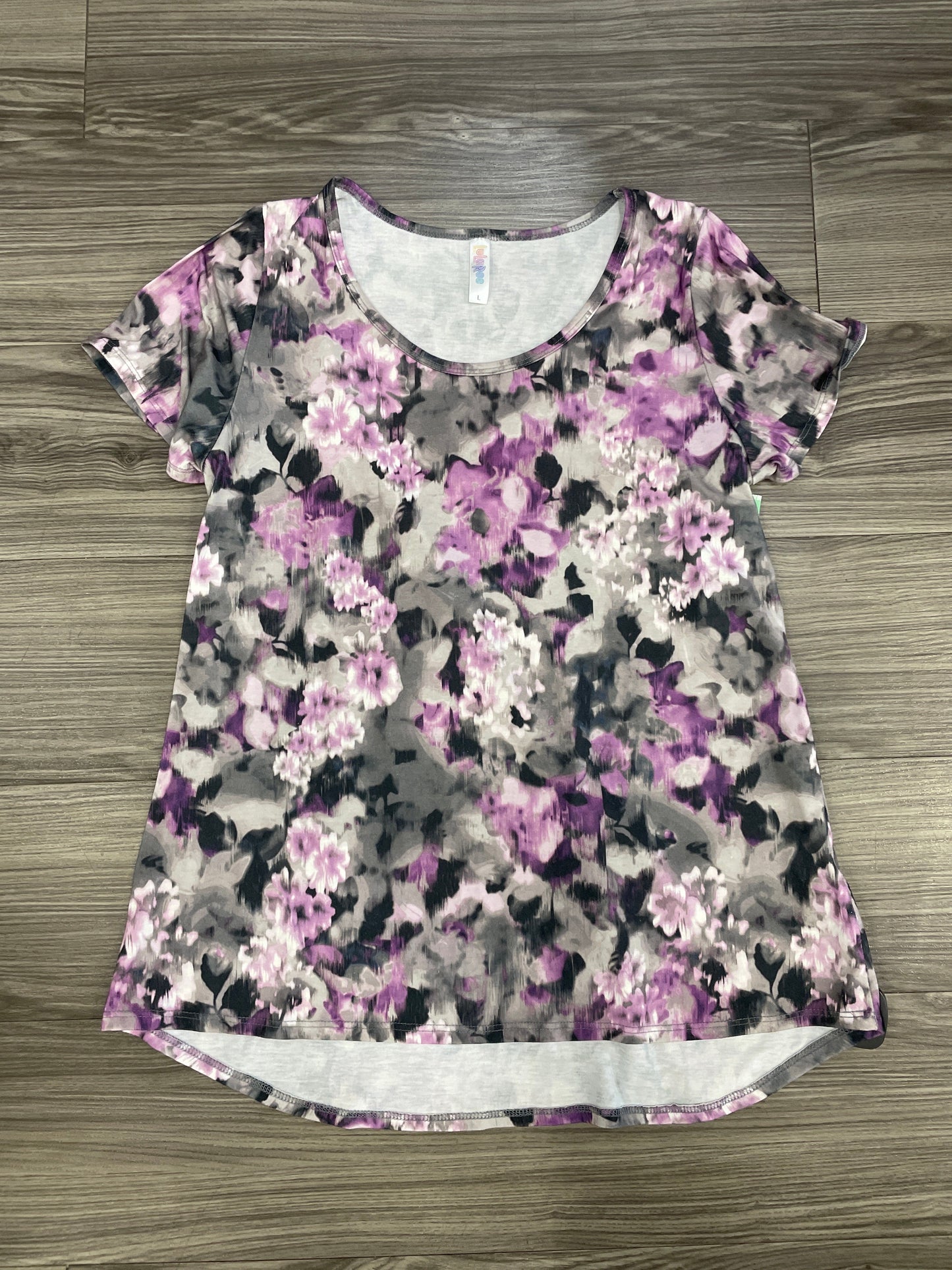 Floral Print Top Short Sleeve Lularoe, Size L