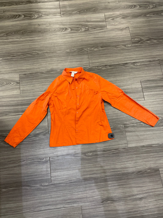 Orange Blouse Long Sleeve Casual Corner, Size 14