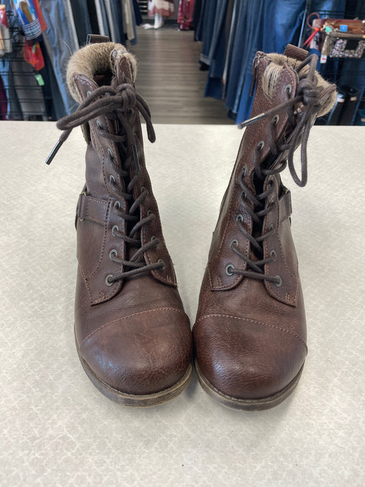 Brown Boots Leather Jelly Pop, Size 6.5