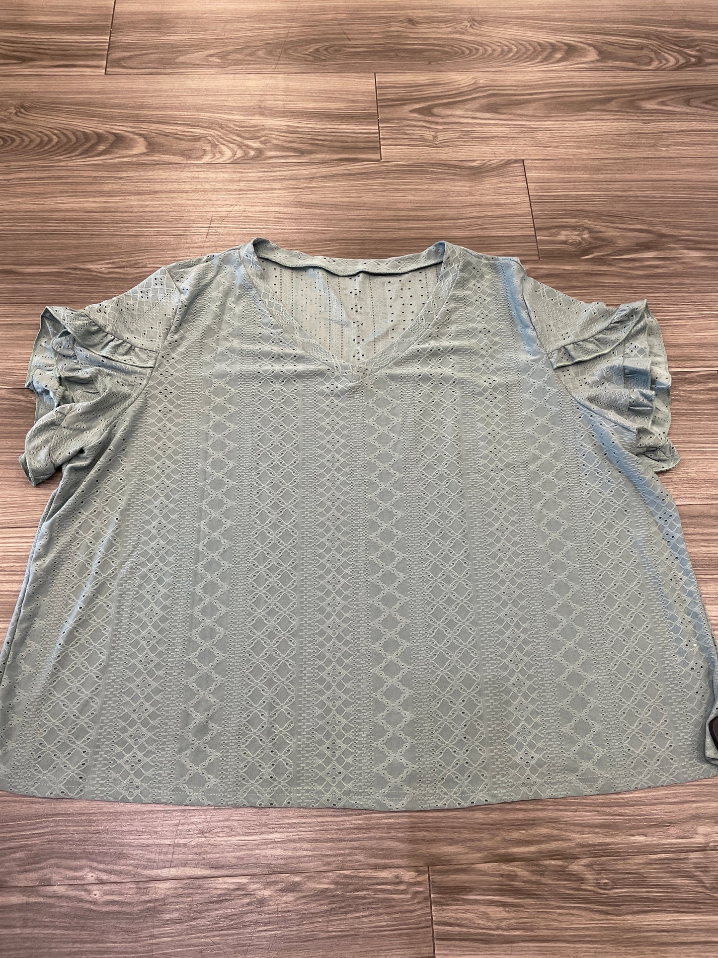 Green Top Short Sleeve Shein, Size 24