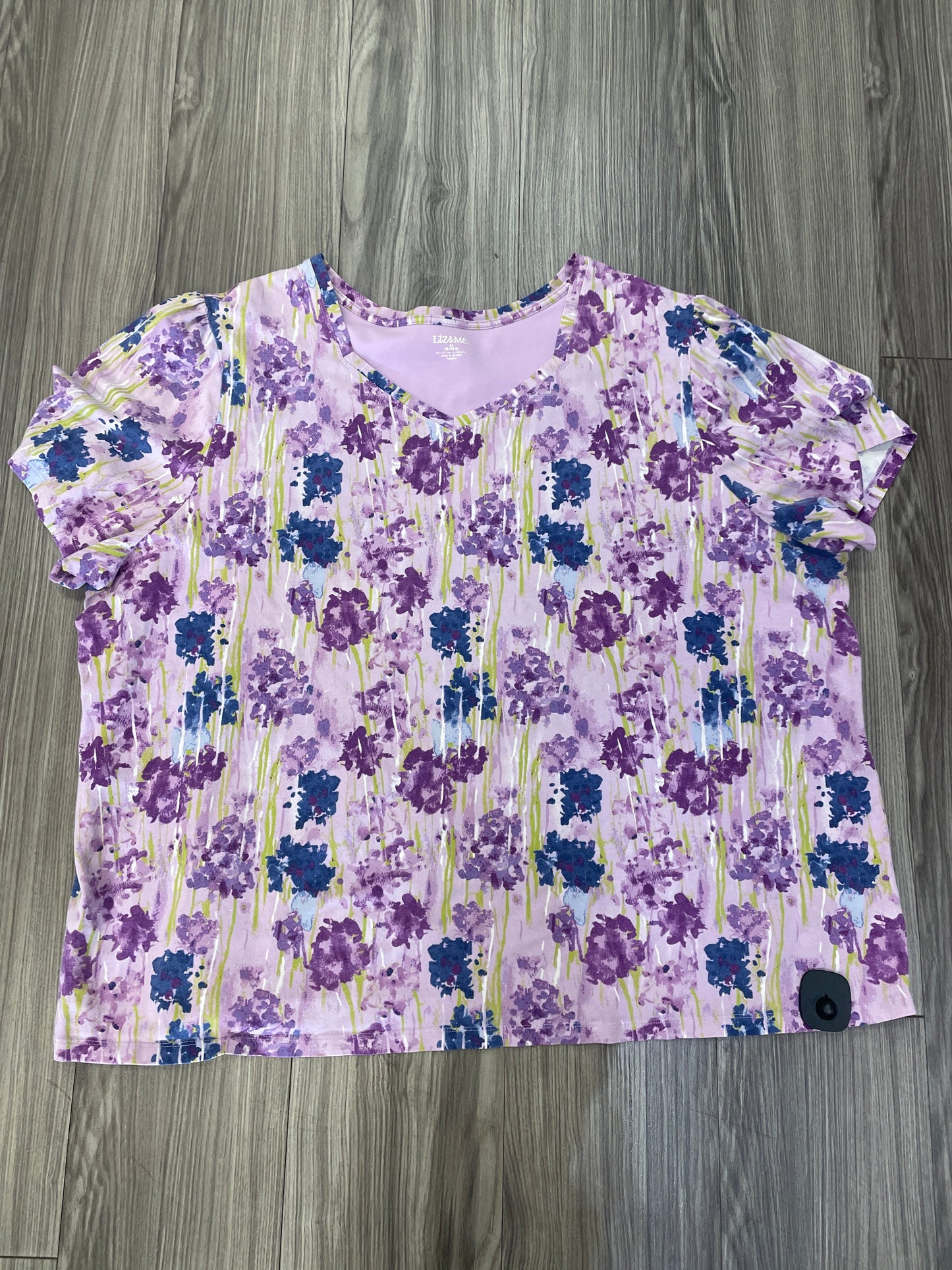 Multi-colored Top Short Sleeve Liz And Me, Size 3x