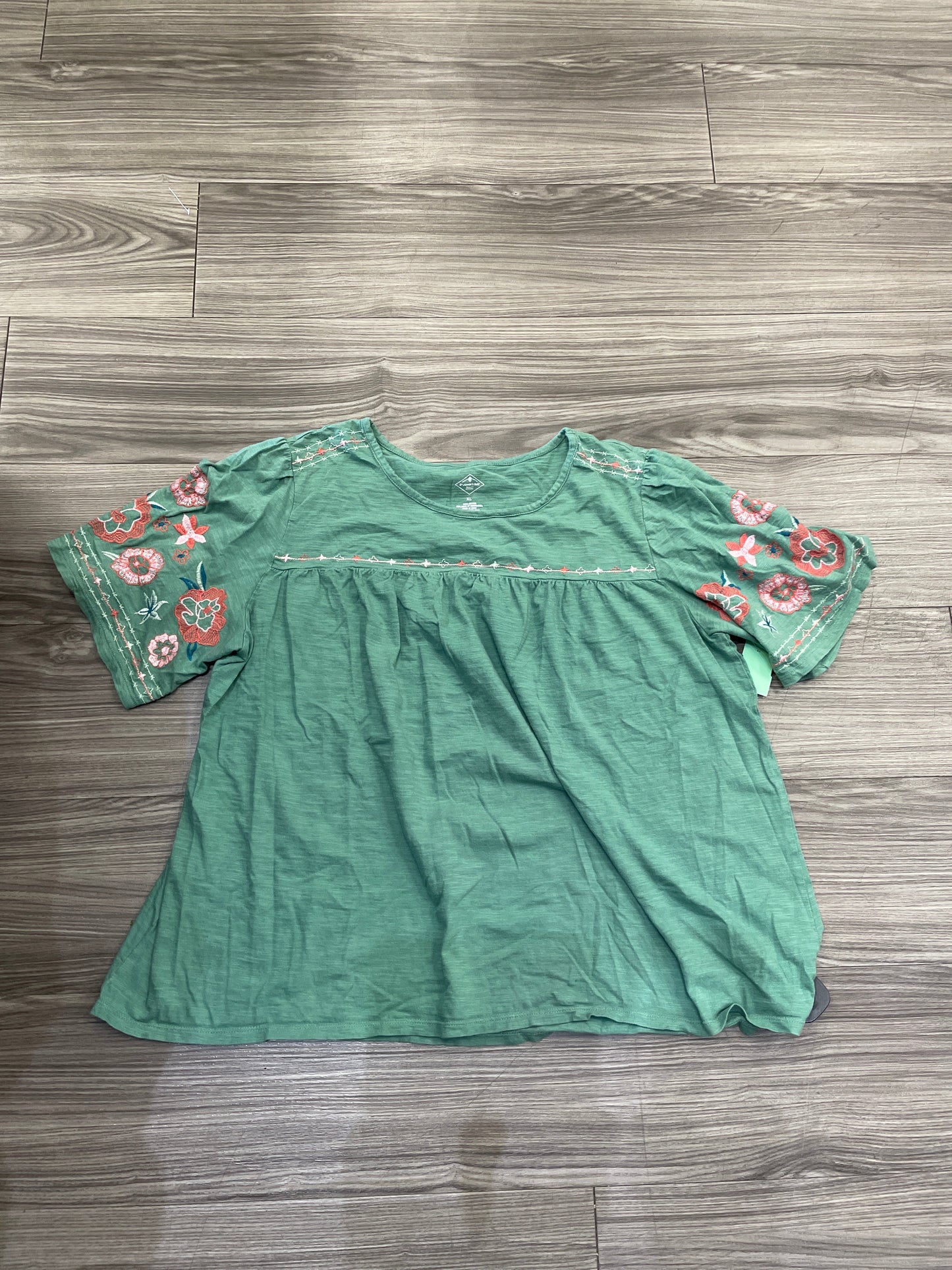 Green Top Short Sleeve St Johns Bay, Size Xl