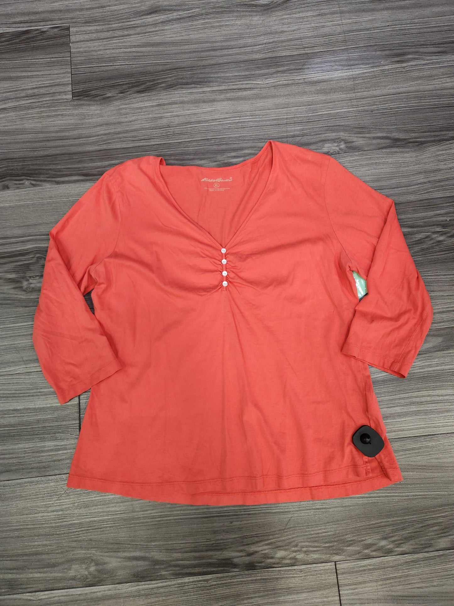 Coral Blouse Long Sleeve Eddie Bauer, Size Xl