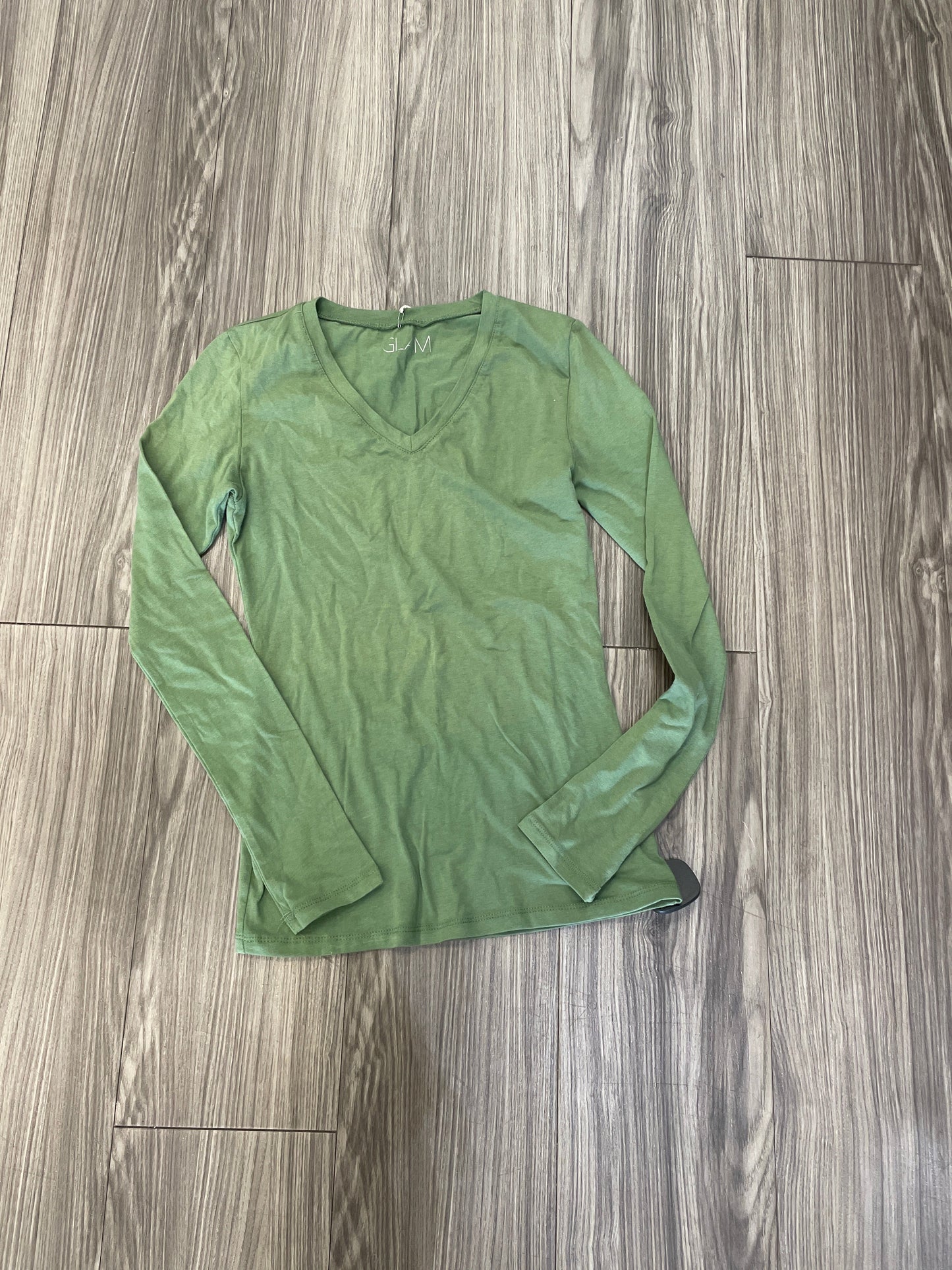 Top Long Sleeve By Glam In Green, Size: L