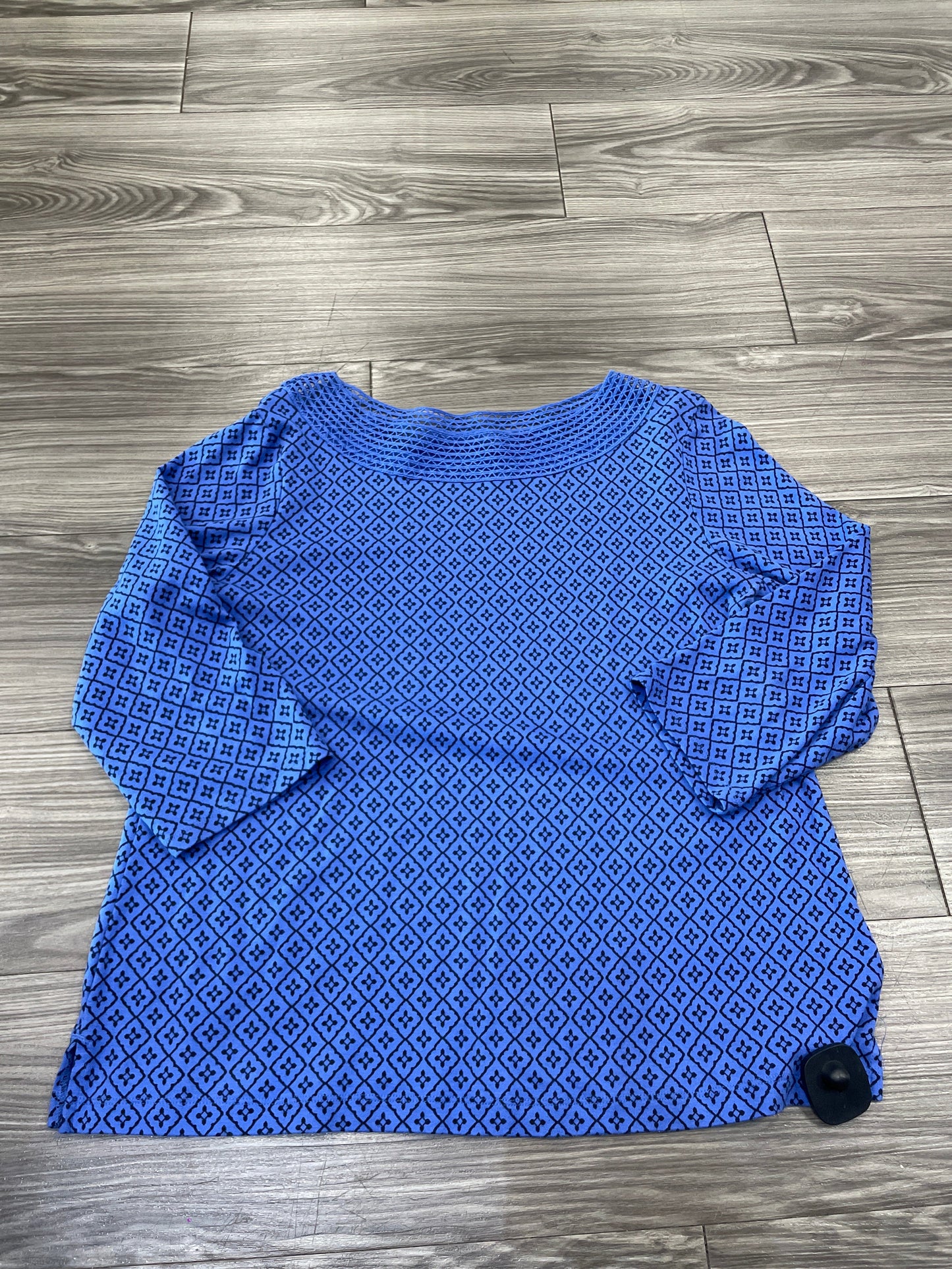 Top 3/4 Sleeve By Croft And Barrow In Blue, Size: Xl