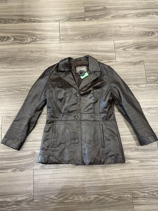 Jacket Leather By Wilsons Leather In Black, Size: L