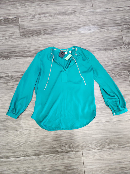 Blouse Long Sleeve By New York And Co In Green, Size: Xs