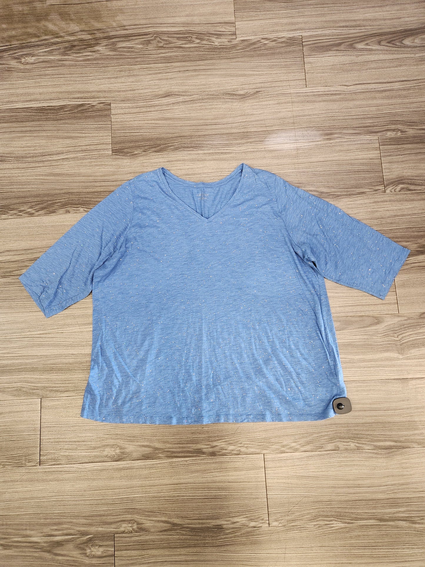 Top Long Sleeve By Catherines In Blue, Size: 2x