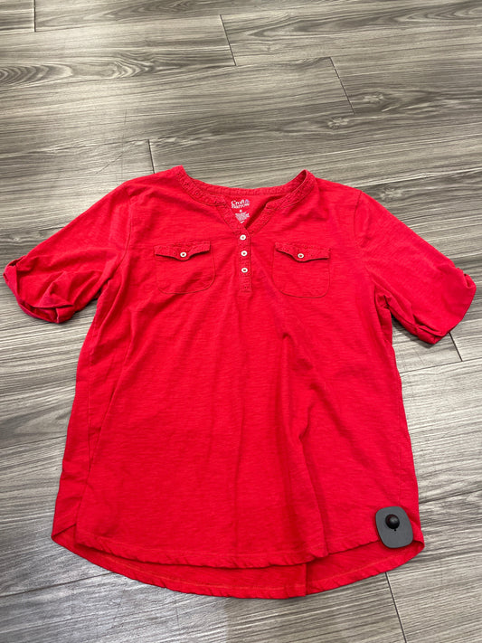 Blouse Short Sleeve By Croft And Barrow In Red, Size: Xl