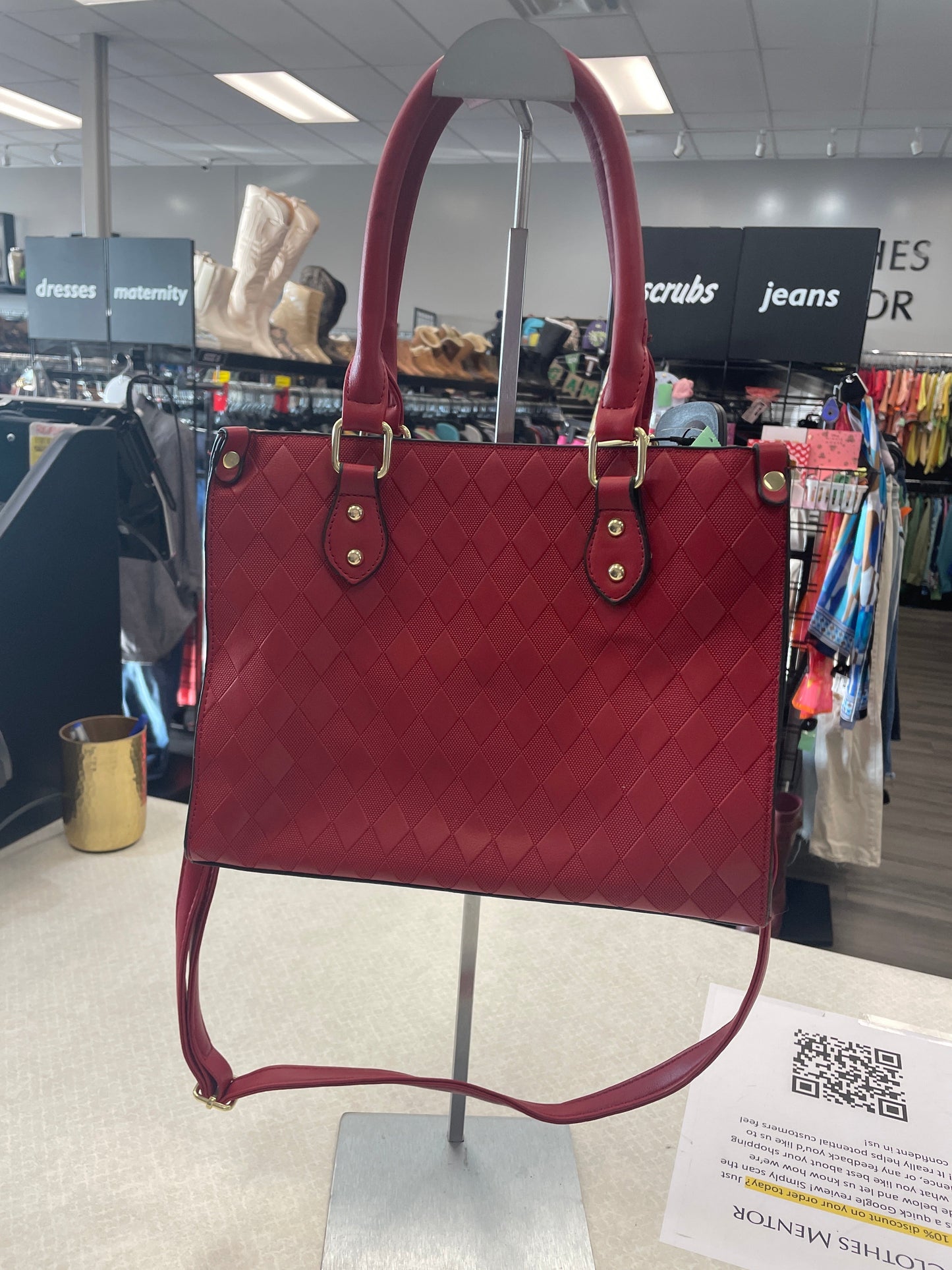 Handbag Leather By Clothes Mentor, Size: Medium