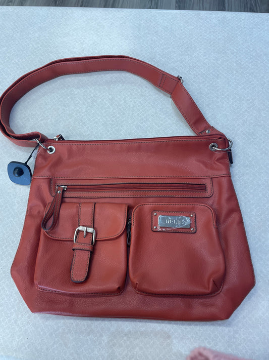 Handbag Leather By Relic, Size: Medium