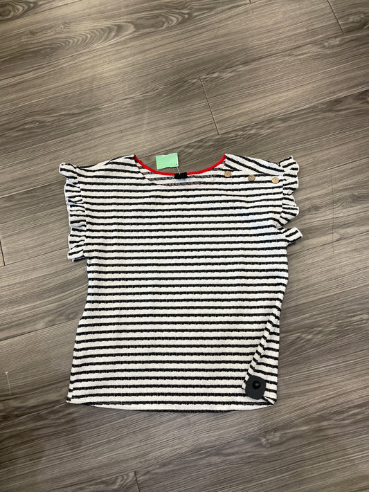 Blouse Short Sleeve By W5 In Striped Pattern, Size: L