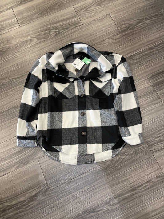 Jacket Shirt By Love Tree In Plaid Pattern, Size: M