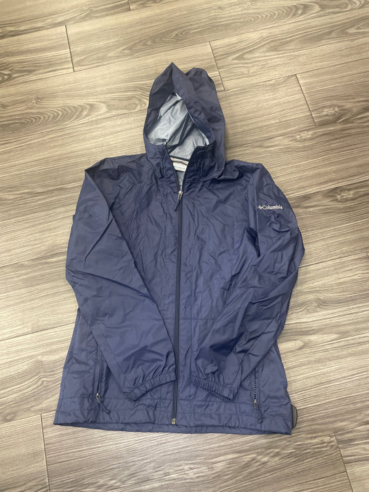 Jacket Windbreaker By Columbia In Blue, Size: S