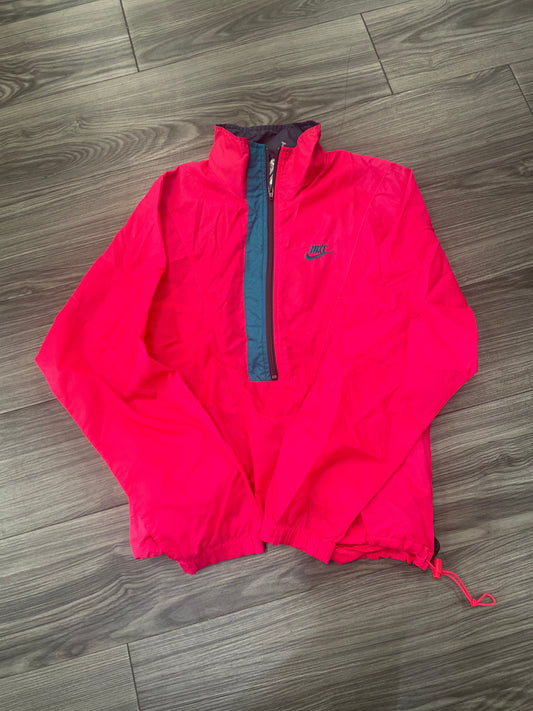 Jacket Windbreaker By Nike In Blue & Pink, Size: S