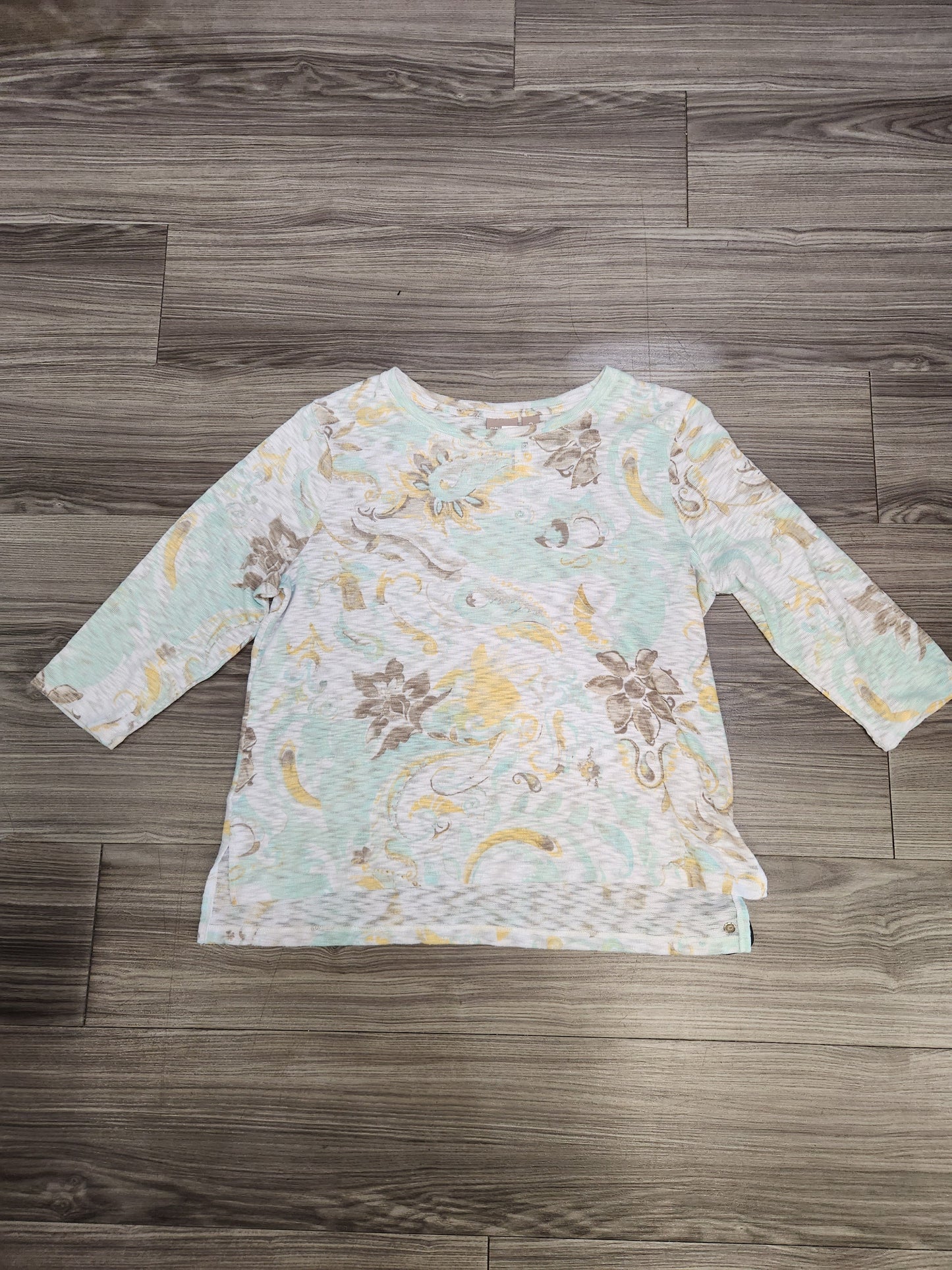 Top Long Sleeve By Chicos In Floral Print, Size: L