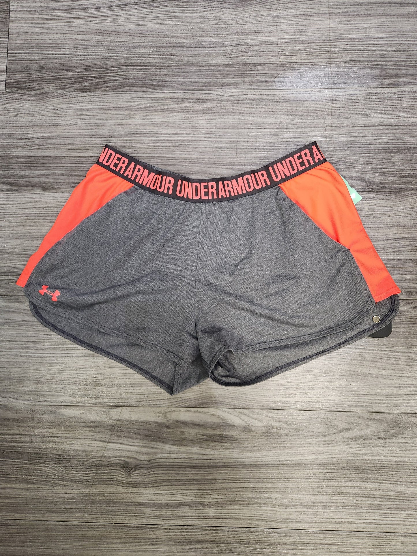 Athletic Shorts By Under Armour In Grey & Orange, Size: Xl