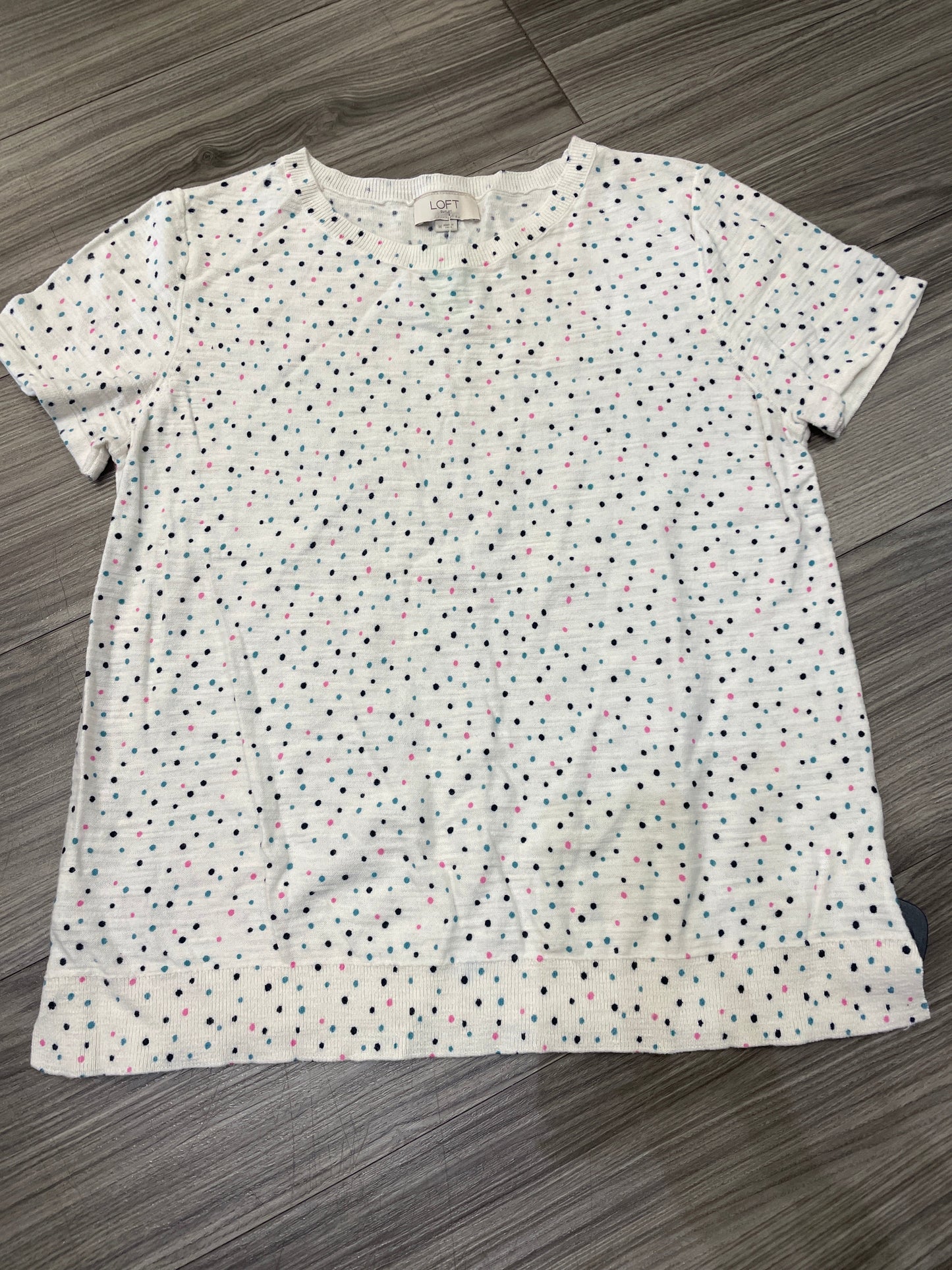 Top Short Sleeve By Loft In Polkadot Pattern, Size: M