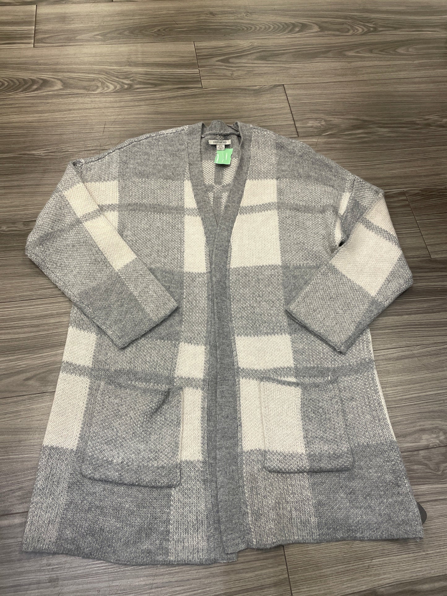 Cardigan By American Eagle In Grey & White, Size: M