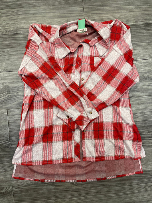 Jacket Shirt By Ci Sono In Plaid Pattern, Size: Xl