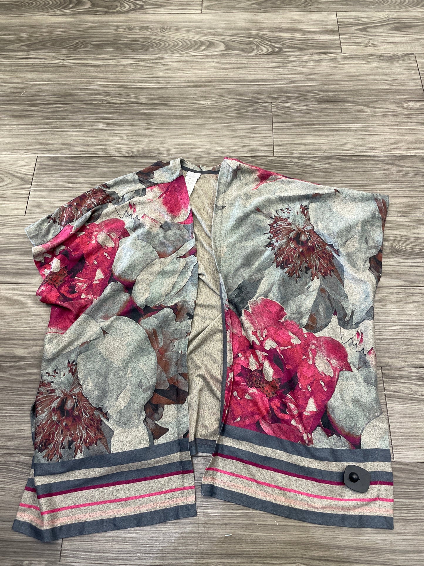 Cardigan By Chicos In Floral Print, Size: M