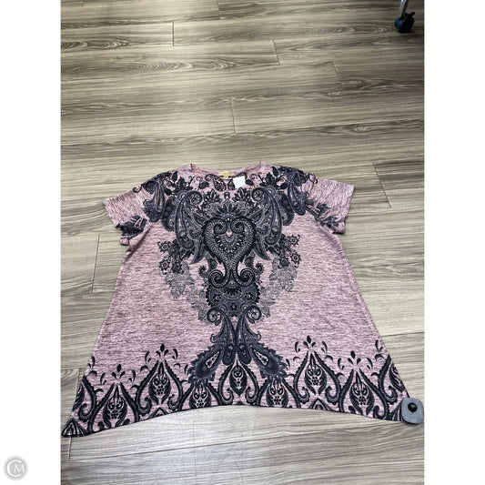 Top Short Sleeve By Lavish In Multi-colored, Size: 2x