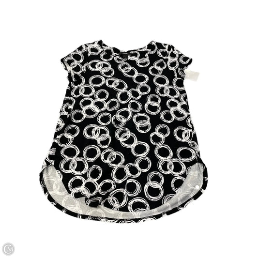 Top Short Sleeve By Alfani In Black & White, Size: S