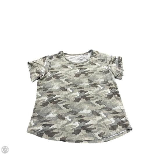 Top Short Sleeve By Ana In Camouflage Print, Size: 2x