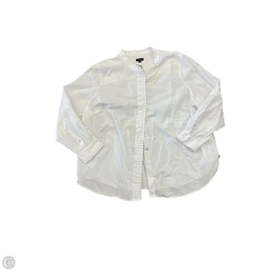 Blouse Long Sleeve By Talbots In White, Size: 3x